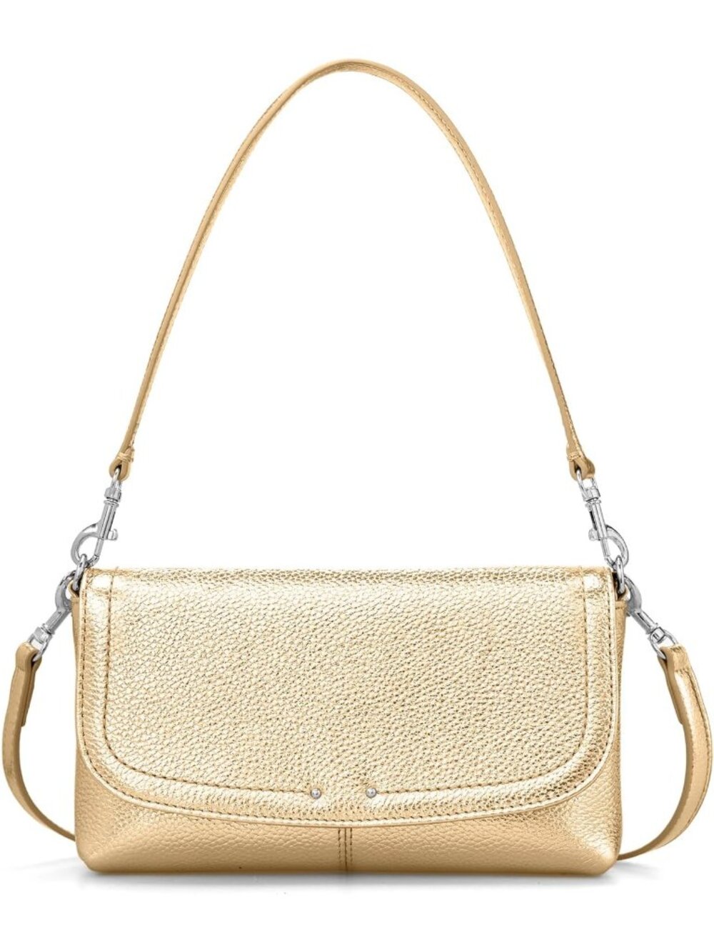 👜Women's Gold Genuine Leather Crossbody Bag RFID Wallet Trendy Phone Purse